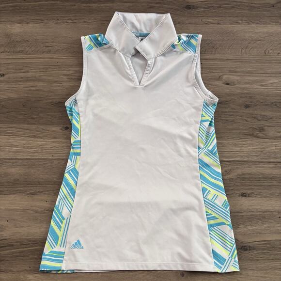 Adidas Girls Size Medium 11-12yrs Blue Sleeveless Collared Golf Polo Tank Top - Picture 1 of 7